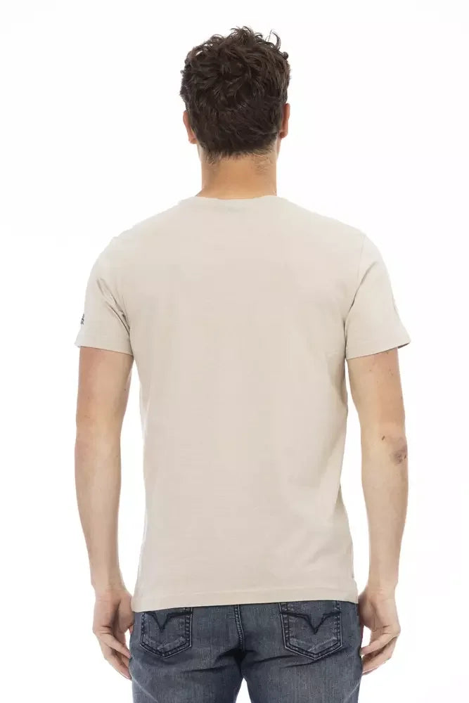Trussardi Action Beige Cotton Men T-Shirt - T-Shirts