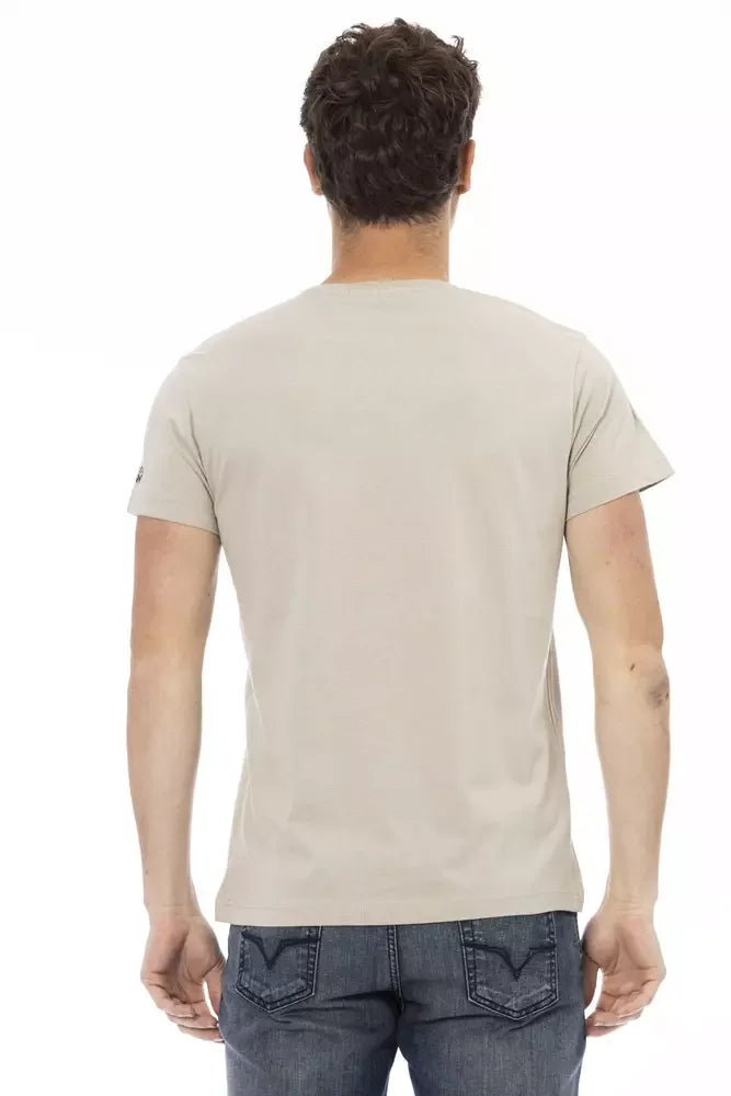 Trussardi Action Beige Cotton Men T-Shirt - T-Shirts