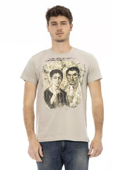 Trussardi Action Beige Cotton Men T-Shirt - T-Shirts