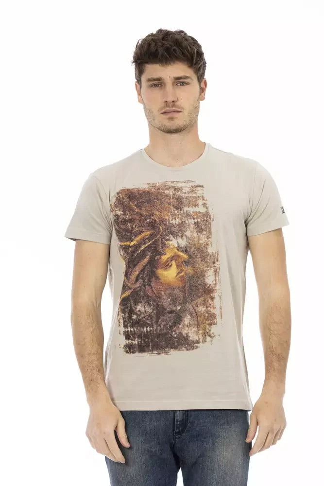 Trussardi Action Beige Cotton Men T-Shirt - T-Shirts