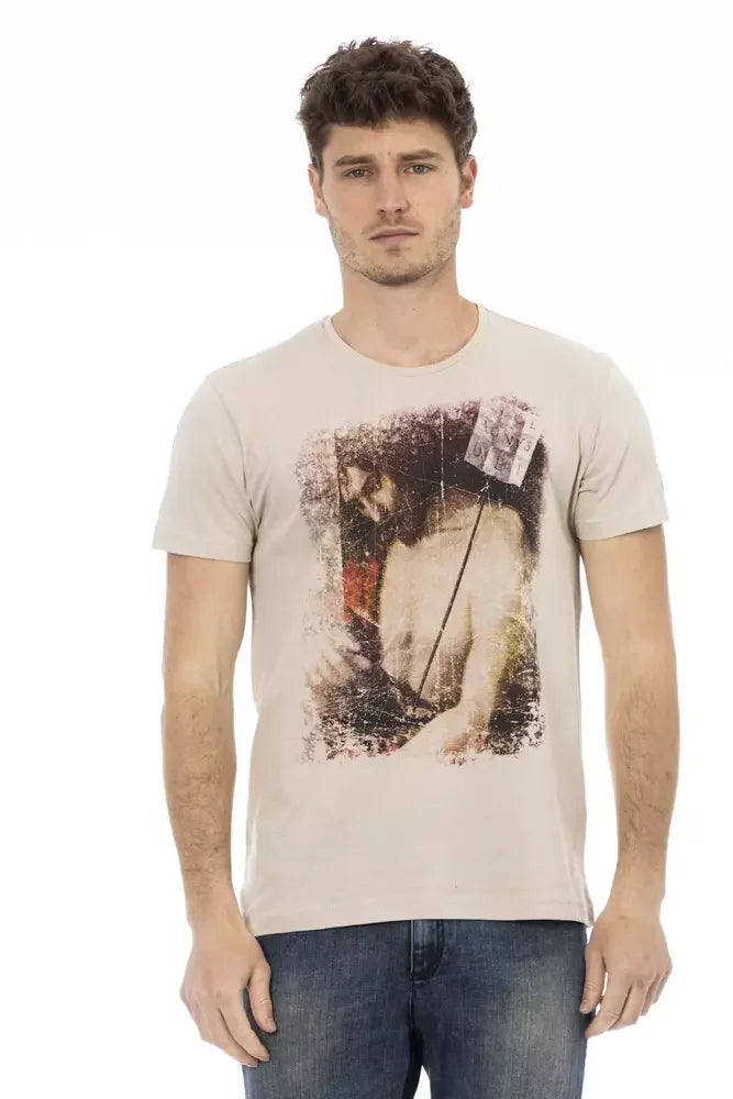 Trussardi Action Beige Cotton Men T-Shirt - T-Shirts