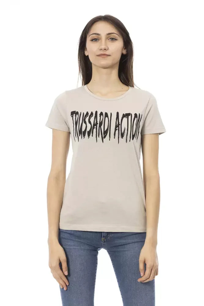 Trussardi Action Beige Cotton Women T-Shirt - T-Shirts