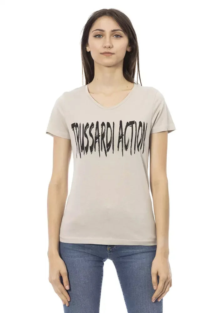 Trussardi Action Beige Cotton Women T-Shirt - T-Shirts