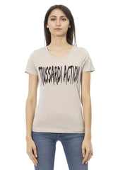 Trussardi Action Beige Cotton Women T-Shirt - T-Shirts