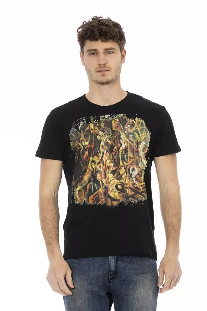 Trussardi Action Black Cotton Men T-Shirt - T-Shirts