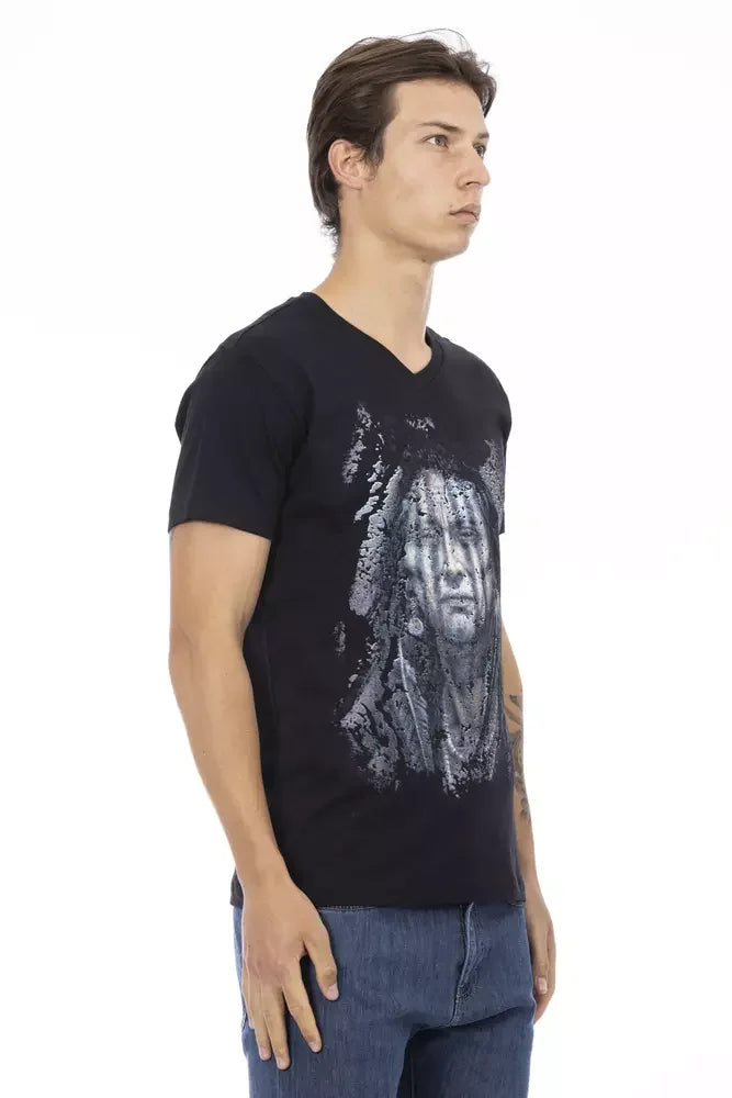 Trussardi Action Black Cotton Men T-Shirt - T-Shirts