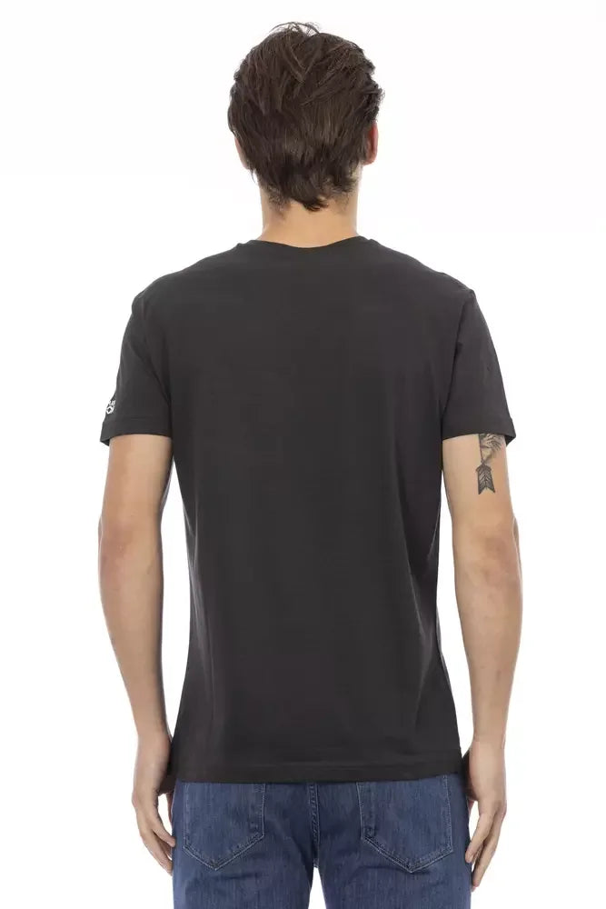 Trussardi Action Black Cotton Men T-Shirt - T-Shirts