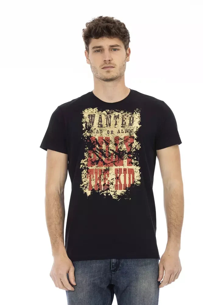 Trussardi Action Black Cotton Men T-Shirt - T-Shirts