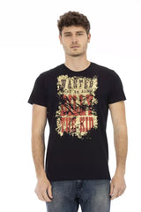Trussardi Action Black Cotton Men T-Shirt - T-Shirts