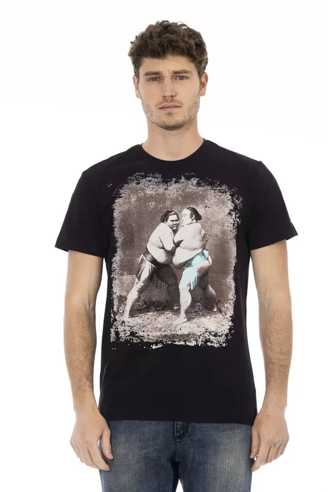 Trussardi Action Black Cotton Men T-Shirt - T-Shirts