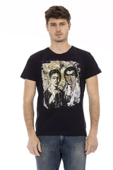 Trussardi Action Black Cotton Men T-Shirt - T-Shirts