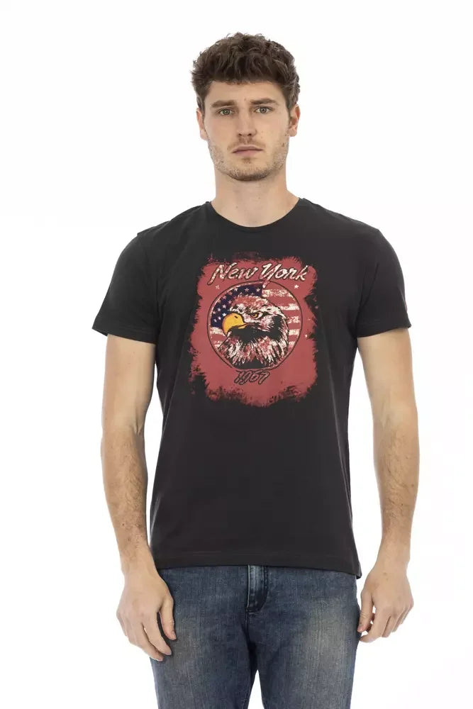 Trussardi Action Black Cotton Men T-Shirt - T-Shirts