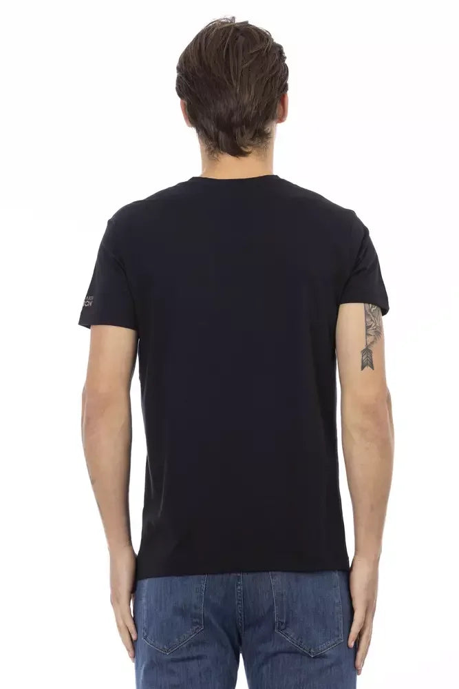 Trussardi Action Black Cotton Men T-Shirt - T-Shirts
