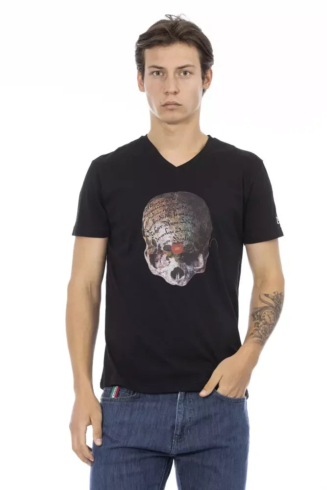 Trussardi Action Black Cotton Men T-Shirt - T-Shirts