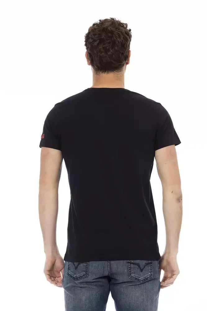 Trussardi Action Black Cotton Men T-Shirt - T-Shirts
