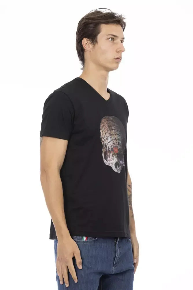 Trussardi Action Black Cotton Men T-Shirt - T-Shirts