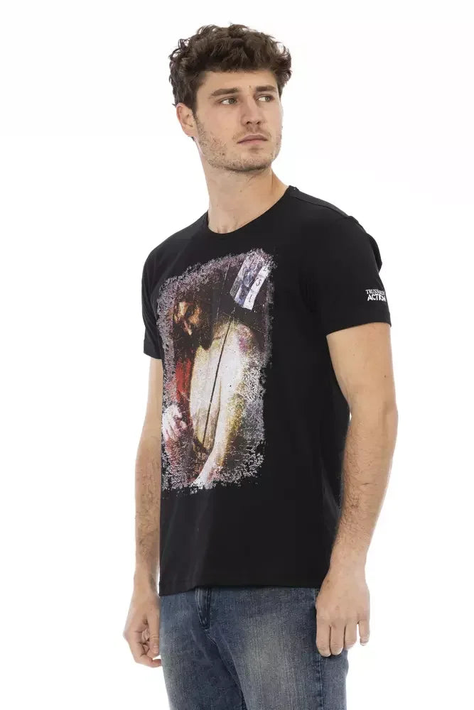 Trussardi Action Black Cotton Men T-Shirt - T-Shirts