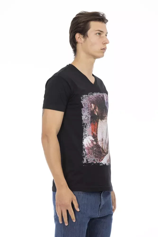 Trussardi Action Black Cotton Men T-Shirt - T-Shirts