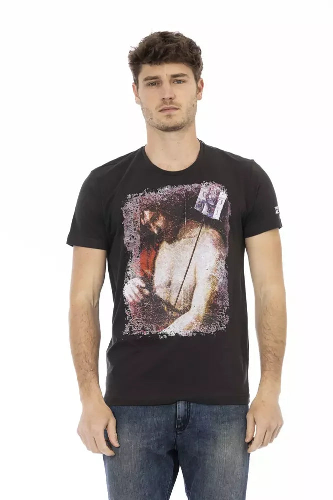 Trussardi Action Black Cotton Men’s T-Shirt - T-Shirts