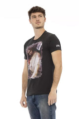 Trussardi Action Black Cotton Men’s T-Shirt - T-Shirts