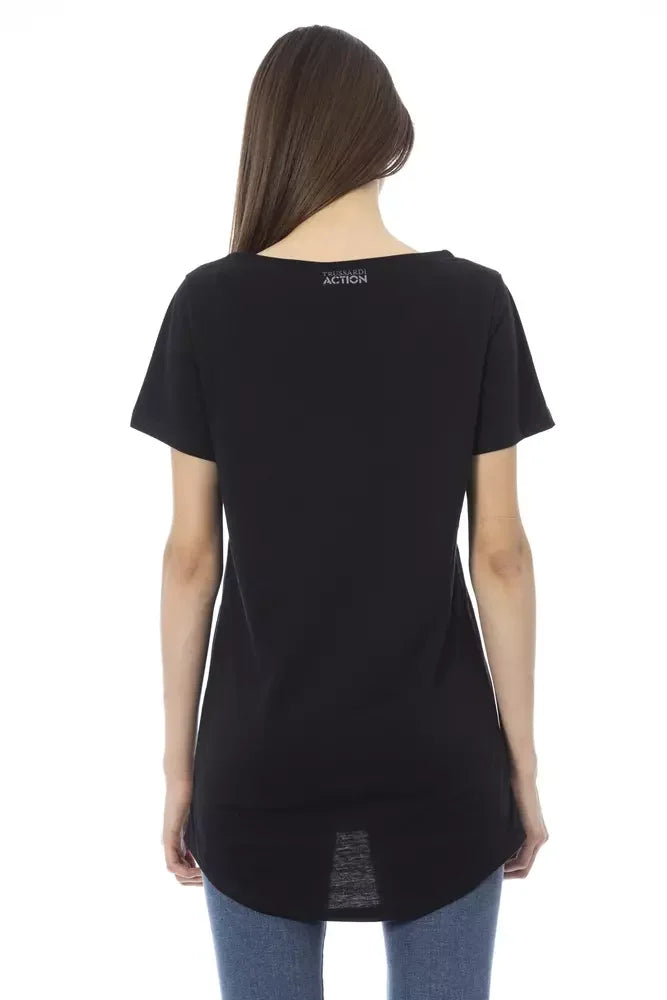 Trussardi Action Black Cotton Women T-Shirt - T-Shirts