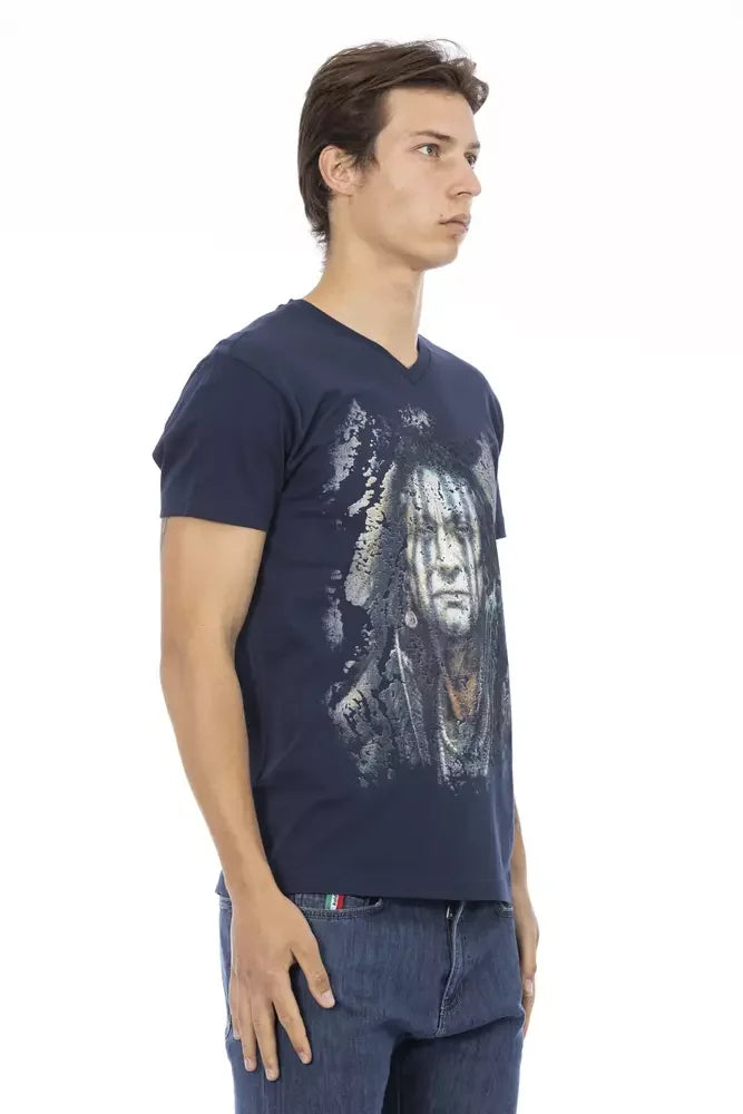 Trussardi Action Blue Cotton Men T-Shirt - T-Shirts