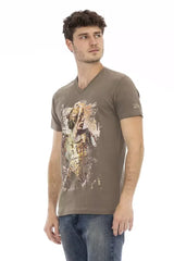 Trussardi Action Brown Cotton Men T-Shirt - T-Shirts