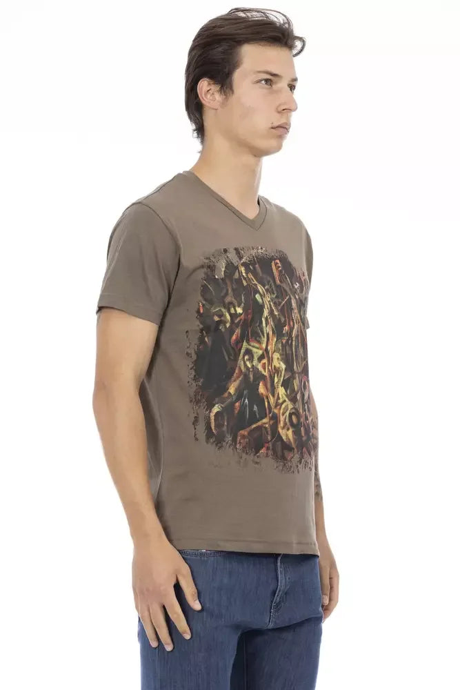 Trussardi Action Brown Cotton Men T-Shirt - T-Shirts