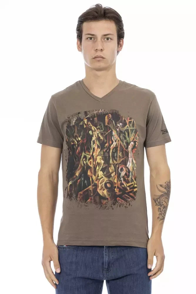 Trussardi Action Brown Cotton Men T-Shirt - T-Shirts