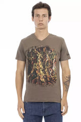 Trussardi Action Brown Cotton Men T-Shirt - T-Shirts