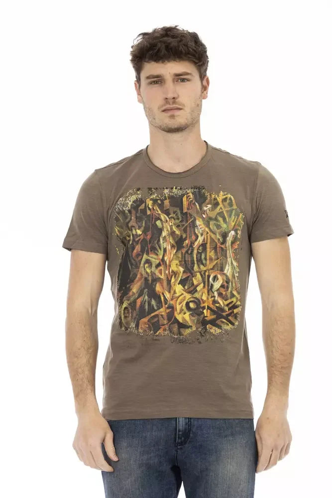 Trussardi Action Brown Cotton Men T-Shirt - T-Shirts