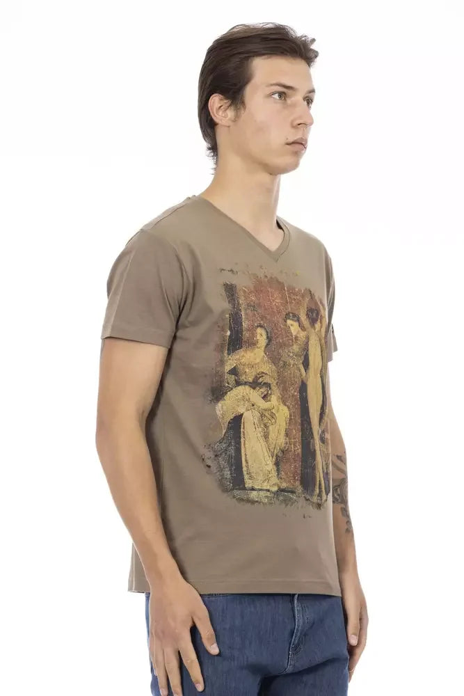 Trussardi Action Brown Cotton Men’s T-Shirt - T-Shirts