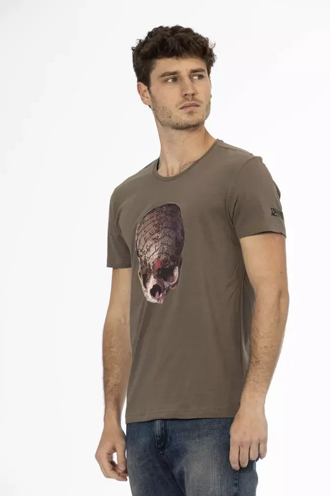 Trussardi Action Brown Cotton Men’s T-Shirt - T-Shirts