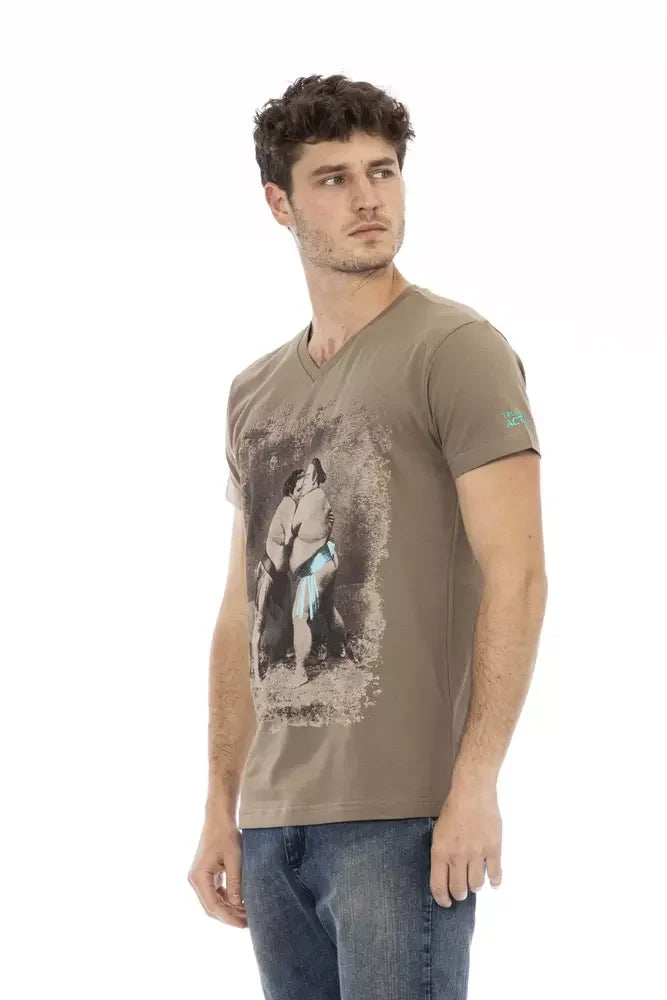 Trussardi Action Brown Cotton Men’s T-Shirt - T-Shirts