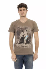 Trussardi Action Brown Cotton Men’s T-Shirt - T-Shirts