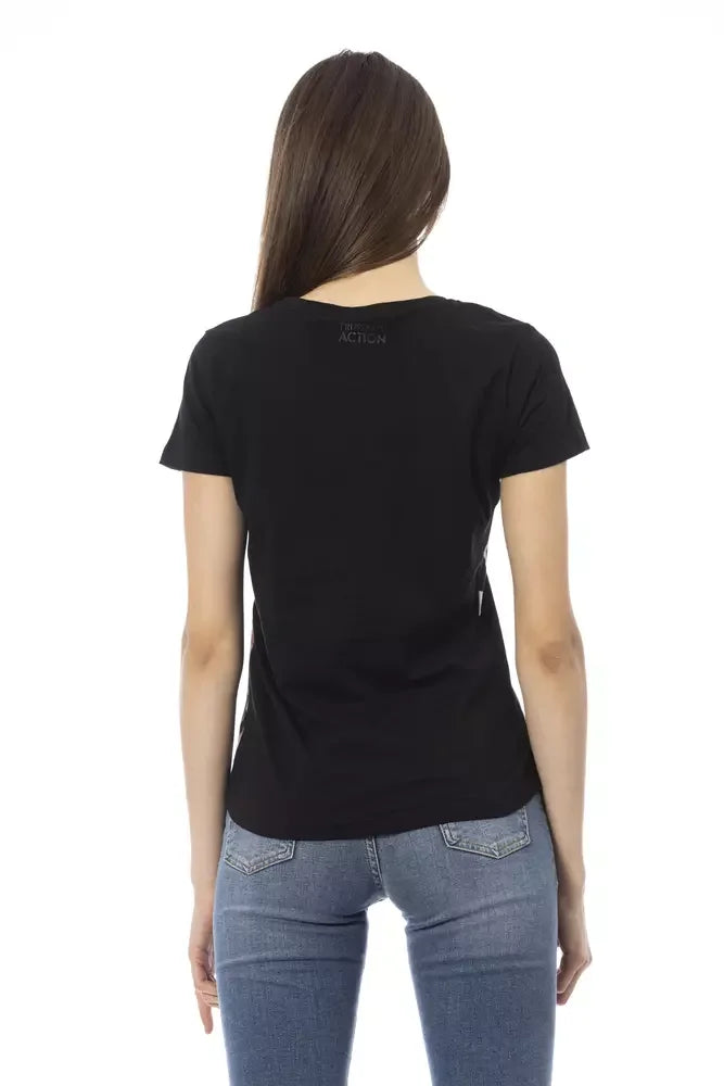 Trussardi Action Chic Black Short Sleeve Round Neck Tee - S - T-Shirts