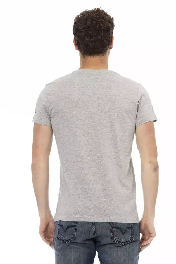 Trussardi Action Gray Cotton Men T-Shirt - T-Shirts
