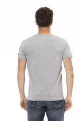 Trussardi Action Gray Cotton Men T-Shirt - T-Shirts