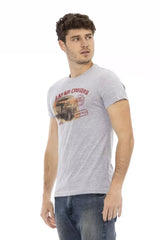 Trussardi Action Gray Cotton Men T-Shirt - T-Shirts