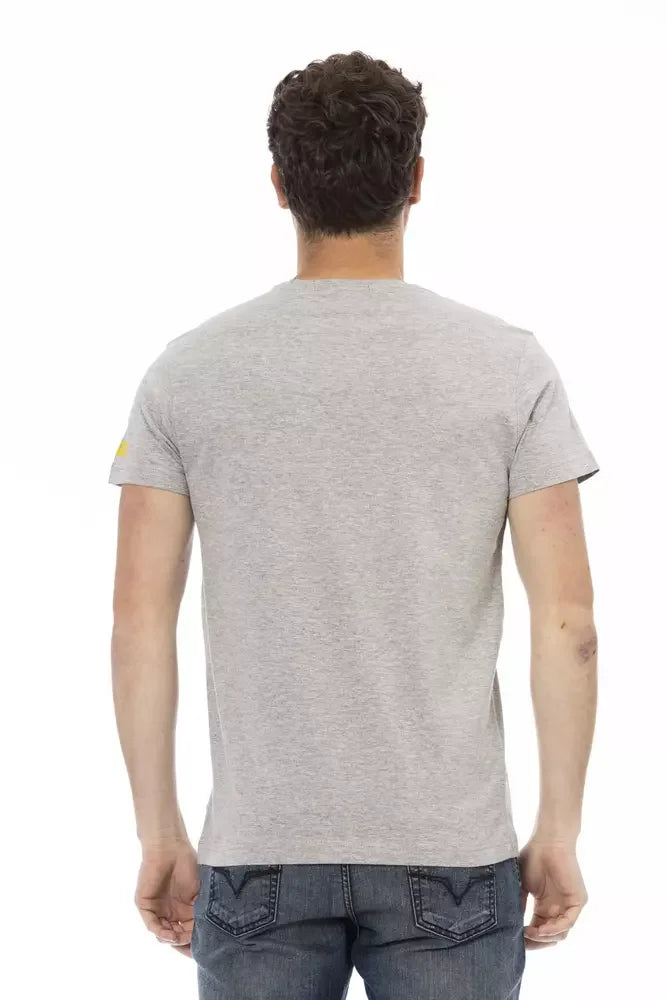 Trussardi Action Gray Cotton Men T-Shirt - T-Shirts