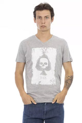Trussardi Action Gray Cotton Men T-Shirt - T-Shirts