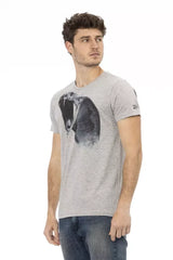 Trussardi Action Gray Cotton Men T-Shirt - T-Shirts