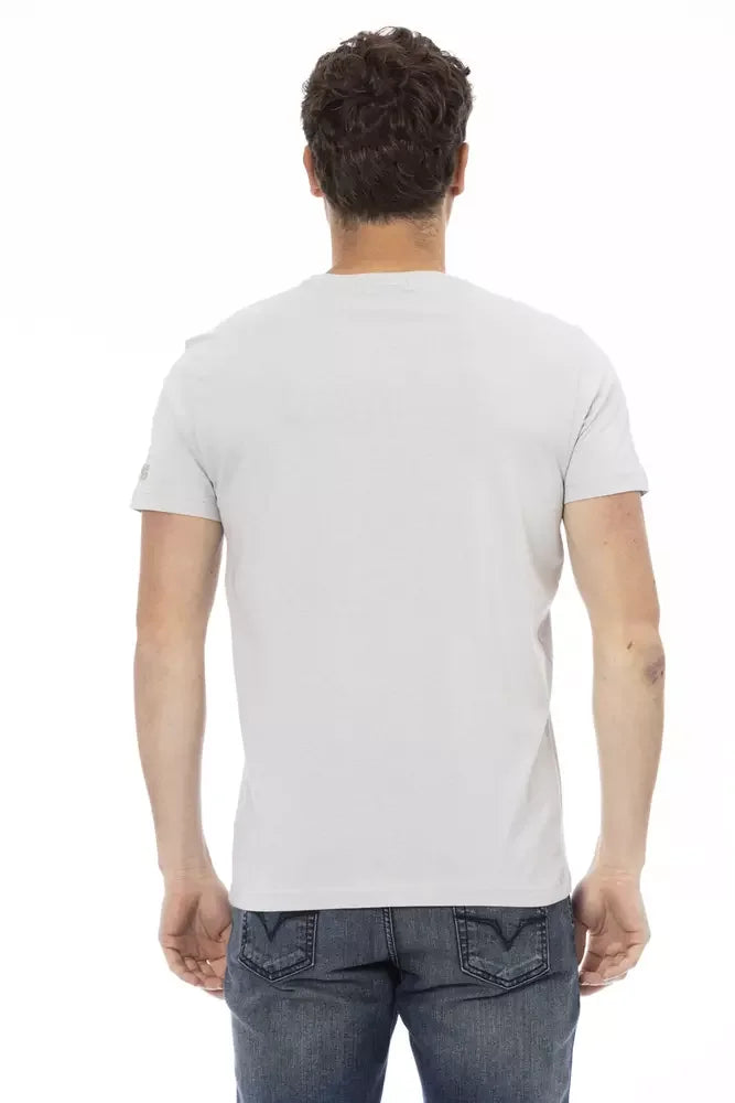 Trussardi Action Gray Cotton Men T-Shirt - T-Shirts