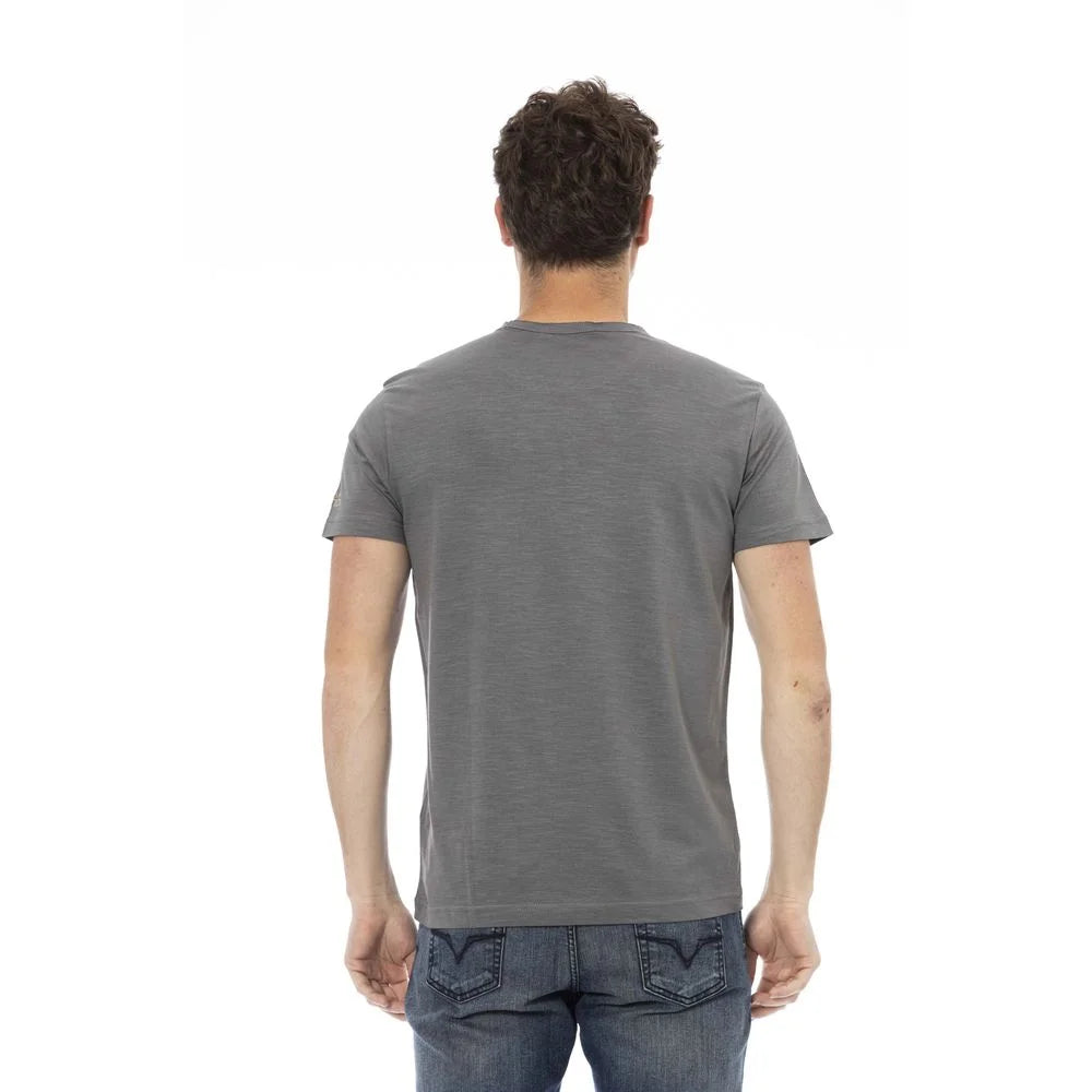 Trussardi Action Gray Cotton Men T-Shirt - T-Shirts