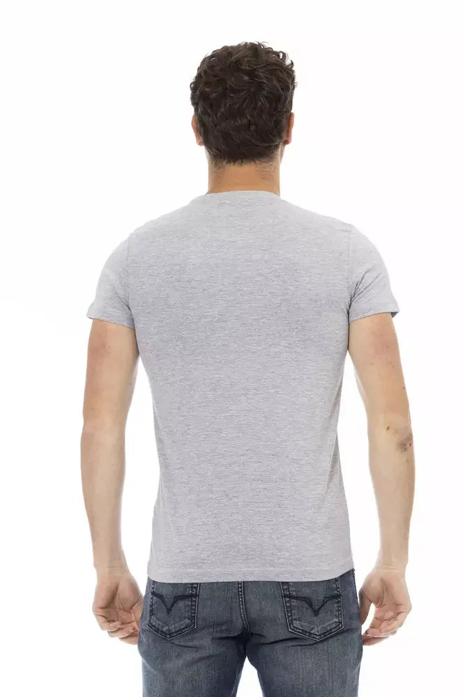 Trussardi Action Gray Cotton Men T-Shirt - T-Shirts