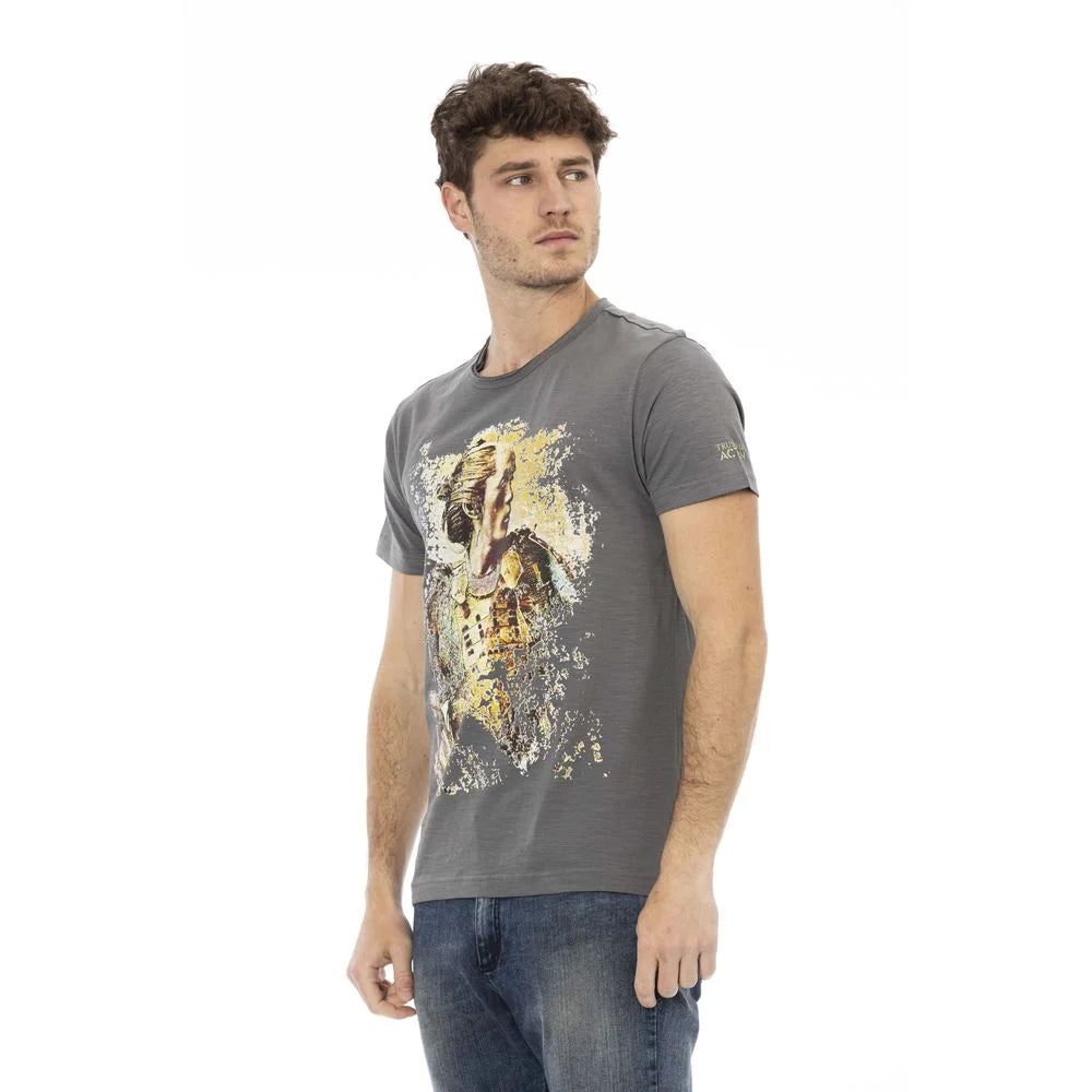 Trussardi Action Gray Cotton Men T-Shirt - T-Shirts
