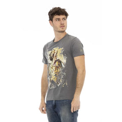 Trussardi Action Gray Cotton Men T-Shirt - T-Shirts