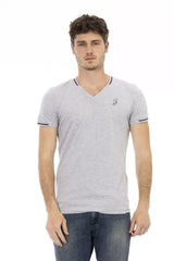 Trussardi Action Gray Cotton Men T-Shirt - T-Shirts