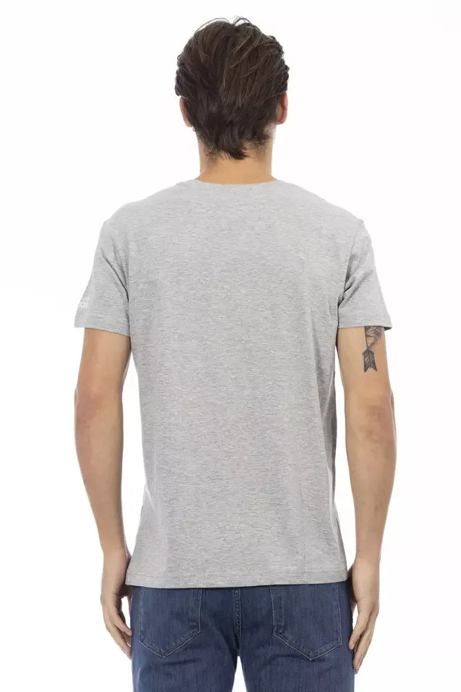 Trussardi Action Gray Cotton Men T-Shirt - T-Shirts