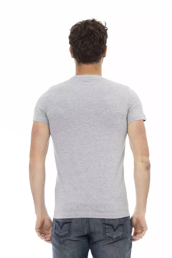 Trussardi Action Gray Cotton Men T-Shirt - T-Shirts